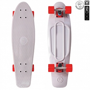Скейтборд виниловый Y-Scoo Big Fishskateboard 27" 402-Gr с сумкой, серо-красный (RT, 5930rt)